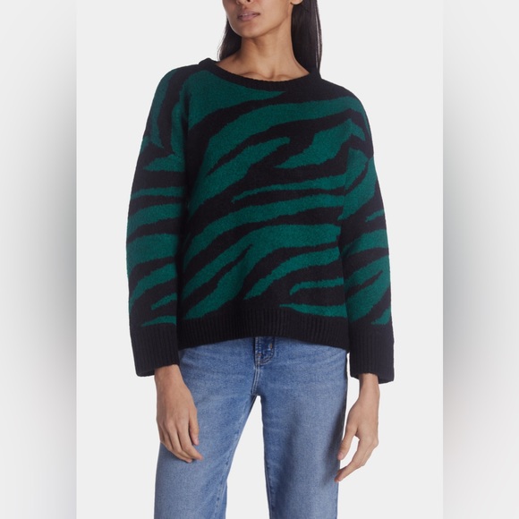 BRAND NEW NWT - Spring and Mercer - Green/Black Animal Print Sweater - Size XL - Picture 4 of 7